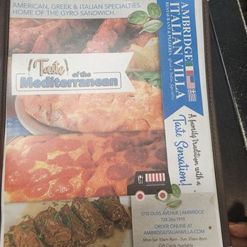 Ambridge Italian Villa - Menu - Pizza Near Me - Ambridge, Pennsylvania Ambridge Italian Villa - Menu - Pizza Near Me - Ambridge, Pennsylvania