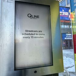 QLine - Streetcars scheduled to come every 15 minutes.