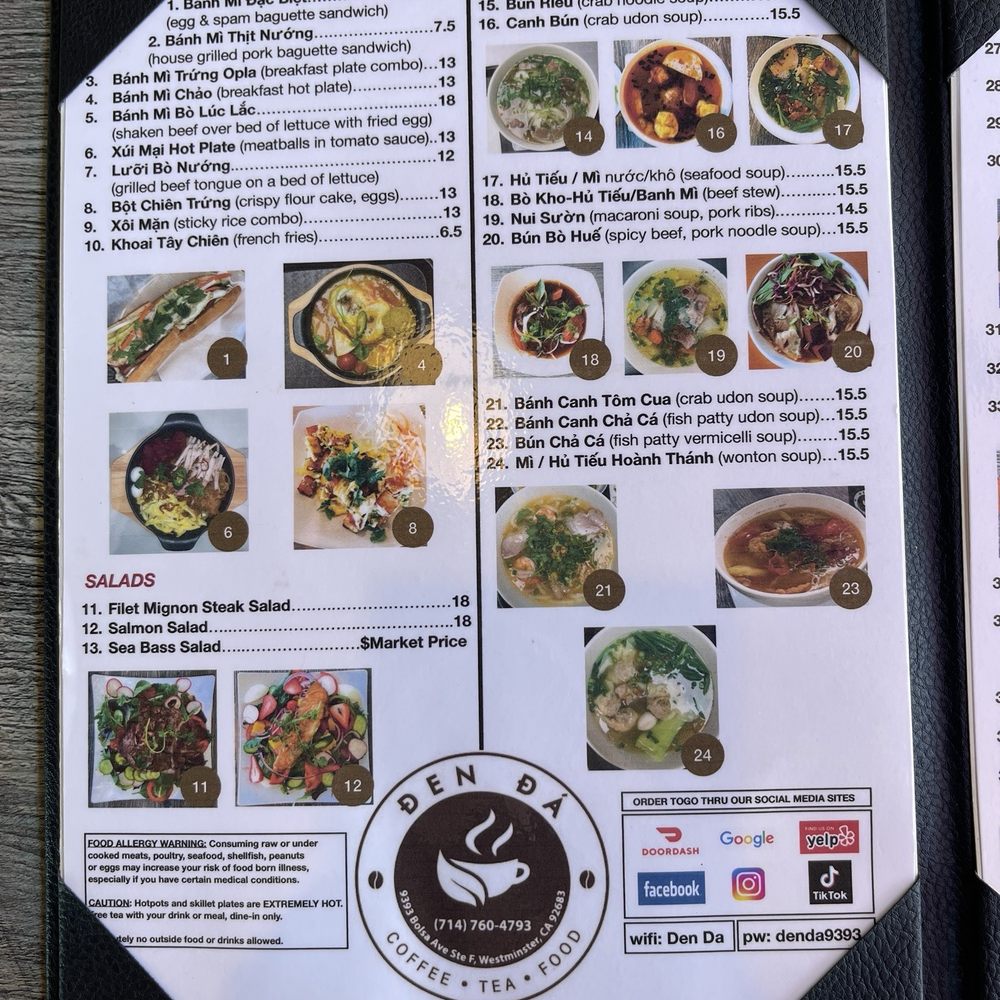 Den Da Coffee & Tea Restaurant - Menu as of 7/29/25 - Coffee & Tea Near Me - Westminster, California Den Da Coffee & Tea Restaurant - Menu as of 7/29/25 - Coffee & Tea Near Me - Westminster, California