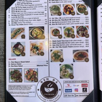 Den Da Coffee & Tea Restaurant  - Menu as of 7/29/25 - Coffee & Tea Near Me - Westminster, California