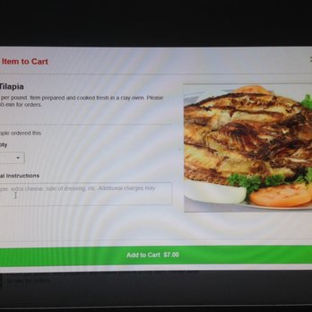 Nahrain Fish & Chicken Grill - Online order system shows that I will be ordering 1 talapia masgoof. - Middle Eastern Near Me - El Cajon, California Nahrain Fish & Chicken Grill - Online order system shows that I will be ordering 1 talapia masgoof. - Middle Eastern Near Me - El Cajon, California
