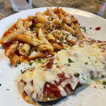 Trattoria Di Bernardone - Eggplant Parmigiana with Penne Pomodoro - Italian Near Me - Saint Johns, Florida Trattoria Di Bernardone - Eggplant Parmigiana with Penne Pomodoro - Italian Near Me - Saint Johns, Florida