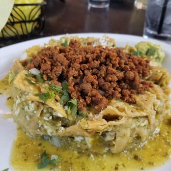 Madero 1899 - Chilaquiles with chorizo, no egg no sour cream... with green sauce. Perfection! - Mexican Near Me - Fullerton, California Madero 1899 - Chilaquiles with chorizo, no egg no sour cream... with green sauce. Perfection! - Mexican Near Me - Fullerton, California
