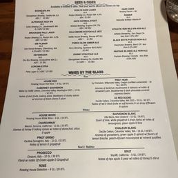 Drink menu Drink menu