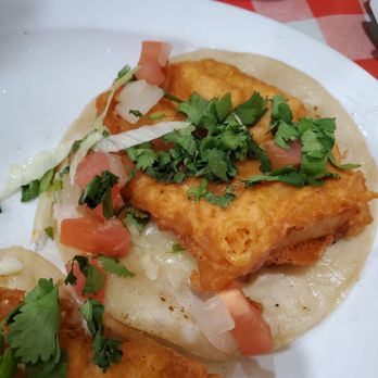 Five Brothers Taqueria - Fish tacos (comes w 5, great value, great flavor) reco w the lime and red sauce they give u for chips if u don't mind the heat. - Mexican Near Me - Chester, New Jersey