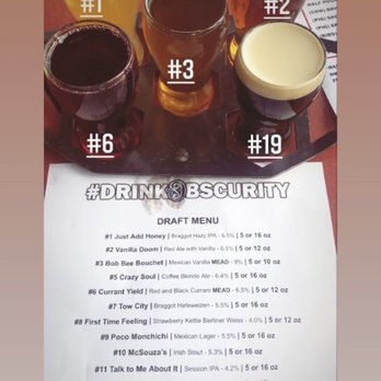 Obscurity Brewing - Beer flight - Breweries Near Me - Elburn, Illinois Obscurity Brewing - Beer flight - Breweries Near Me - Elburn, Illinois