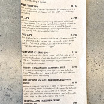Fate Brewing Company - Tempe - Beer Menu - Brewpubs Near Me - Tempe, Arizona