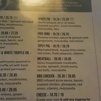 Blue Line Pizza - An example of pizza prices - Pizza Near Me - Burlingame, California