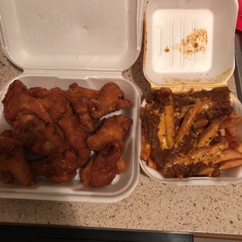 L George's Coney Island - 16 chicken wings (I ordered only 6) and chili cheese fries prepared the opposite of what I asked. - American Near Me - Southfield, Michigan L George's Coney Island - 16 chicken wings (I ordered only 6) and chili cheese fries prepared the opposite of what I asked. - American Near Me - Southfield, Michigan