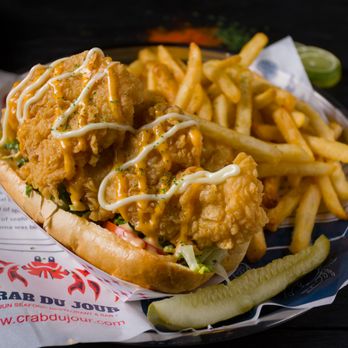 Crab Du Jour - a hot dog and french fries - Seafood Near Me - Mount Holly, New Jersey Crab Du Jour - a hot dog and french fries - Seafood Near Me - Mount Holly, New Jersey