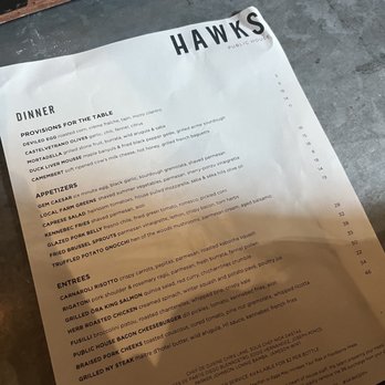 Hawks Public House - Menu - New American Near Me - Sacramento, California