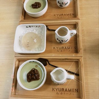 Kyuramen - Matcha Pudding w/ Red Bean & Japanese Cherry Blossom Jelly - Ramen Near Me - Henderson, Nevada Kyuramen - Matcha Pudding w/ Red Bean & Japanese Cherry Blossom Jelly - Ramen Near Me - Henderson, Nevada