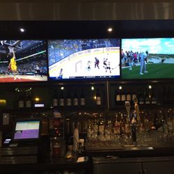 Bubbles Tapas & Wine Bar - The bar with the TV's