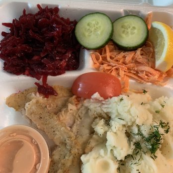 Café Smilga - Pan fried fish with veggies - Delis Near Me - Darien, Illinois