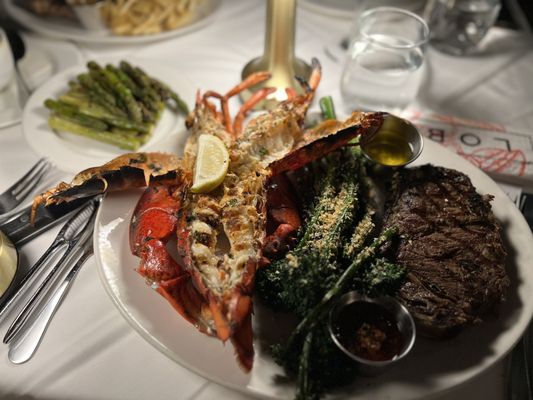 Photo of The Lobster - Santa Monica, CA, US. Grilled Maine Lobster and Rib eye