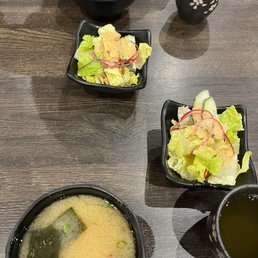 Miso soup and salad