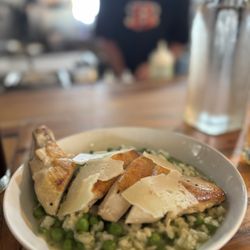The Treehouse - Roasted Chicken / pesto risotto, pine nut, parmesan