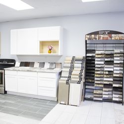 ABS Cabinets & Counters | Quality & Affordable Kitchen Remodel - Bellevue Showroom entrance quartz countertop