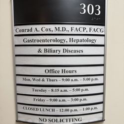 CoxCare, Inc.: Conrad Cox, MD, FACP, FACG, AGAF - Office identification