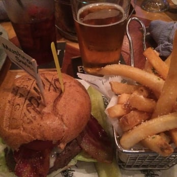Ford's Garage - Mushroom Swiss add bacon with truffle fries!! - Burgers Near Me - Brandon, Florida