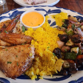 Junction Tapas and Winebar - Roasted chicken, saffron rice and roasted veggies - Spanish Near Me - Paso Robles, California Junction Tapas and Winebar - Roasted chicken, saffron rice and roasted veggies - Spanish Near Me - Paso Robles, California