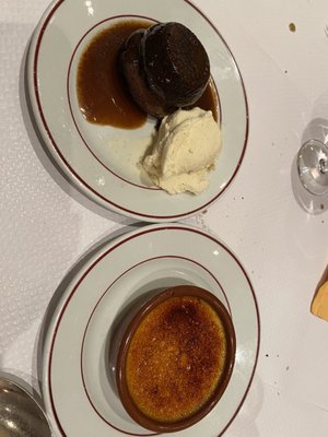 Photo of Le Relais de Venise L'Entrecôte - London, XGL, GB. Creme brûlé & sticky toffee pudding