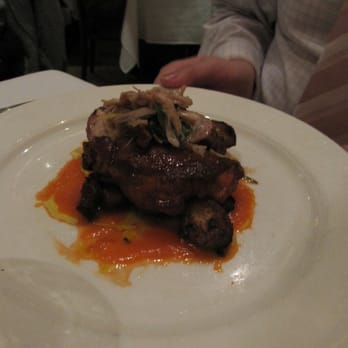 Babbo - Rabbit with Brussels Sprouts, Parsnips, Babbo Pancetta and Carrot Vinaigrette - Italian Near Me - New York, New York