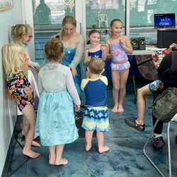 Blue Dolphin Swim School - Elsa sings with the princes and princesses
