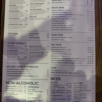 Pacific Catch - Drink menu - Seafood Near Me - Campbell, California