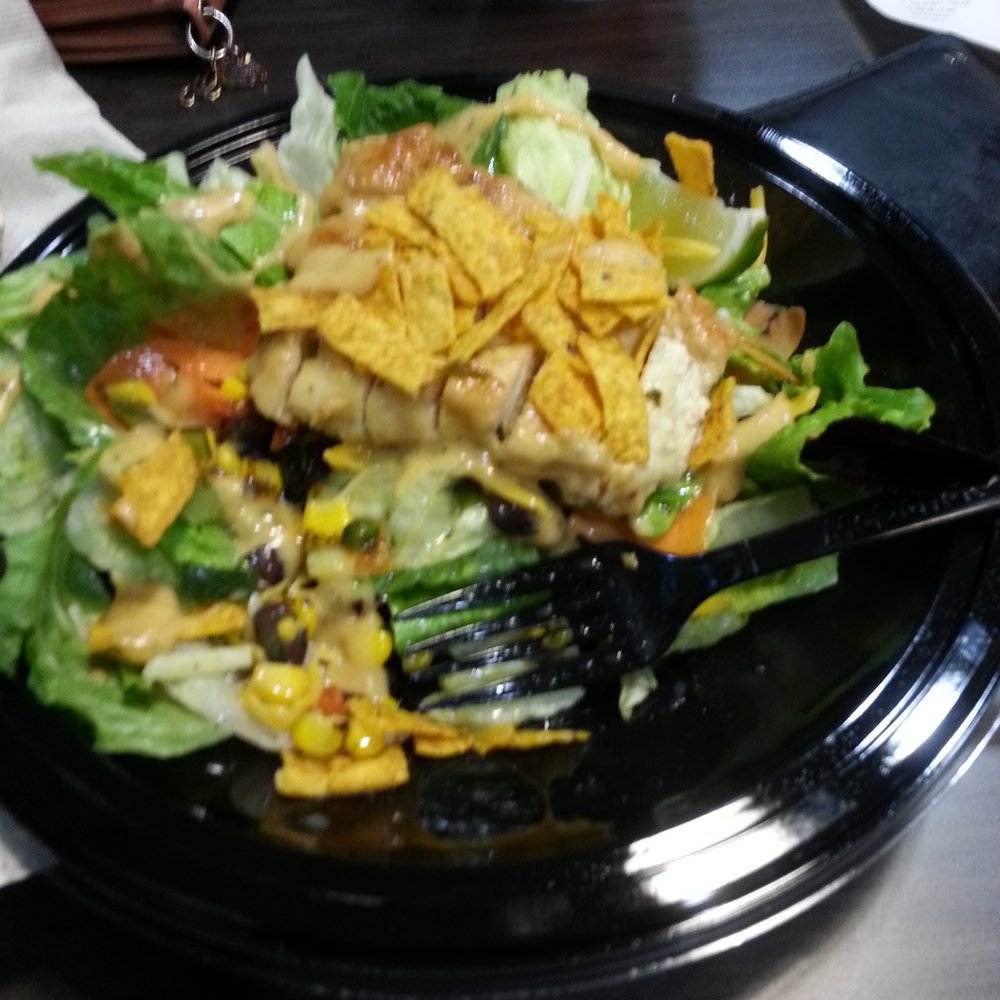 McDonald's - $6 salad..  No I haven't ate any of it, I just moved the salad to show that they could have filled it up some more!!  A waste! - Fast Food Near Me - Honolulu, Hawaii