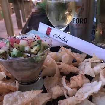 Chiba - The tuna ceviche served with these crispy won ton like chips sprinkled lightly with a spicy seasoning. A must! - Sushi Bars Near Me - Westfield, Indiana