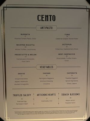 Menu photo 5 Cento Columbus, OH