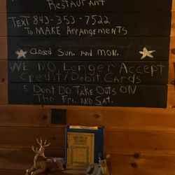 Luvans Old South Fish Camp Restaurant - Rules to order sign
