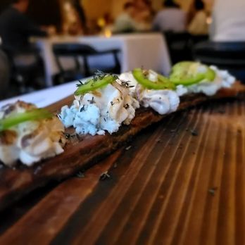 TRIS - Pork Belly with goat cheese - New American Near Me - The Woodlands, Texas TRIS - Pork Belly with goat cheese - New American Near Me - The Woodlands, Texas