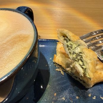 Higher Grounds by Manolo's - Flat white and a spinach and cream cheese empanada - Coffee & Tea Near Me - Charlotte, North Carolina