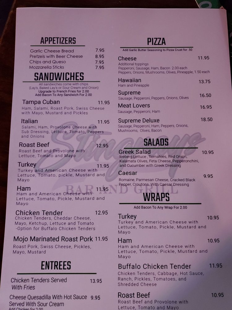 STINGRAY’S OF BRANDON Updated September 2024 115 E Brandon Blvd, Brandon, Florida Phone