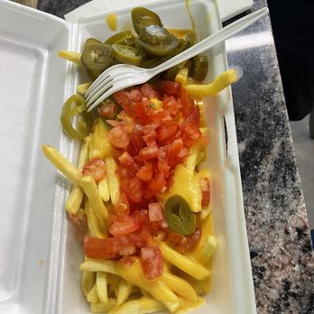 Fruta Loca - Fries with nacho cheese, jalapeños, and tomatoes - Ice Cream & Frozen Yogurt Near Me - Duncanville, Texas