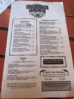 Menu photo 8 Shagger Jacks Oak Island, NC