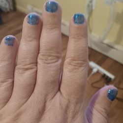 Fantasy Nails - My sister's Beautiful blue nails. Done by Gloria