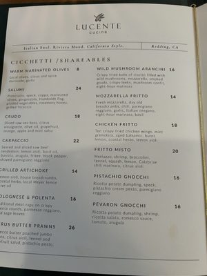 Menu photo 2 Lucente Cucina Redding, CA Menu photo 2 Lucente Cucina Redding, CA