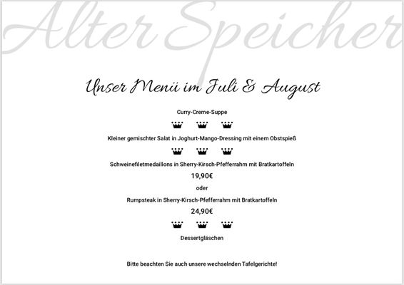 Menu photo 2 Alter Speicher Solingen, NW