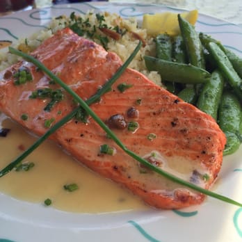 Anthony's at Spokane Falls - Sockeye salmon with basmati rice and snap peas - Seafood Near Me - Spokane, Washington