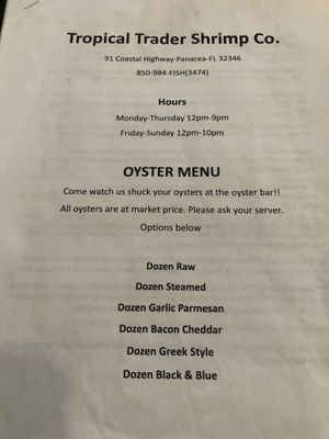 Menu photo 8 Tropical Trader Panacea, FL