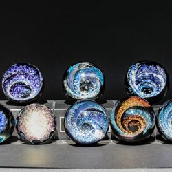 Gator Glass Art - Group Photo of Ash Infused Glass Orbs