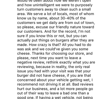 Sonic Drive-In - This is the message I was sent form an employee from this location who calls me incompetent and tells me not to come back. - Fast Food Near Me - Sonora, Texas