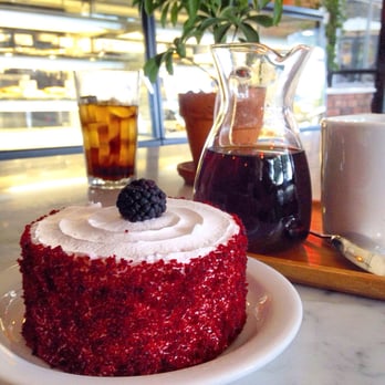 Freesoulcaffe - 2 yrs ago, cake then. Red Velvet Cake is no longer like in picture, it is now shorter, more cream, less yummy overall. They x2 the price - Vegan Near Me - Tustin, California