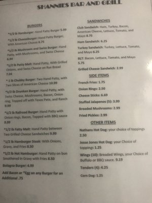 Menu photo 2 Shannie's Bar and Grill Danville, VA