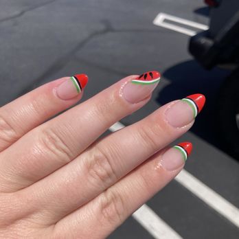 Papillon Lounge & Nails - Watermelon nails by Charlie - Nail Salons Near Me - Brea, California Papillon Lounge & Nails - Watermelon nails by Charlie - Nail Salons Near Me - Brea, California