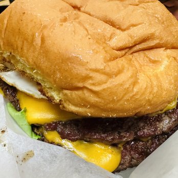 State Street Market - Konjoe's Smash burger with Impossible meatless patty, Truffle burger with both lettuce and egg added - Food Court Near Me - Los Altos, California State Street Market - Konjoe's Smash burger with Impossible meatless patty, Truffle burger with both lettuce and egg added - Food Court Near Me - Los Altos, California