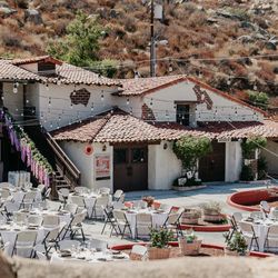 Ramona Bowl Amphitheatre - Courtyard wedding reception at the Ramona Bowl Amphitheatre
